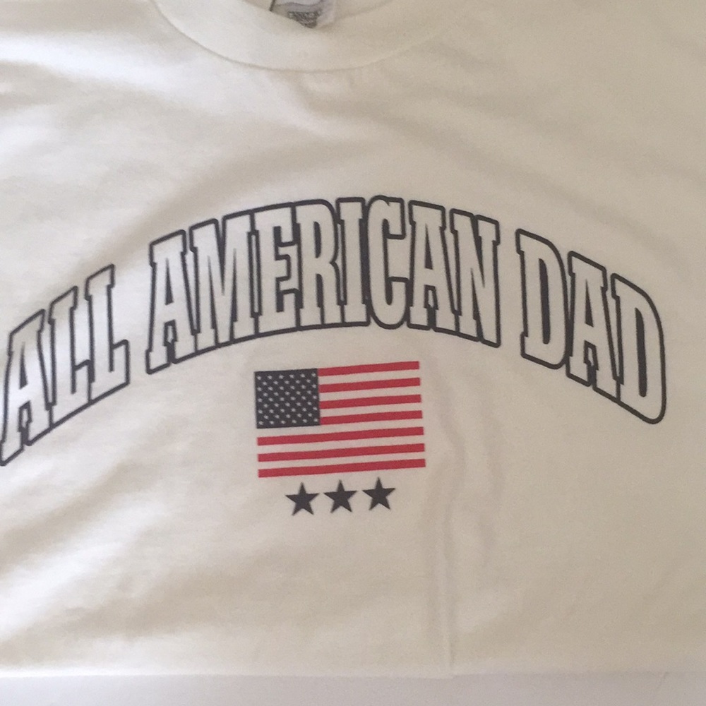🆕 NWT All American Dad white tee Sz Xl - Picture 7 of 9